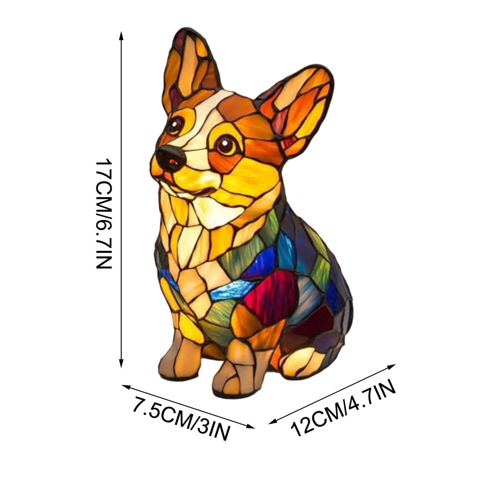 KUKIDSVO Corgi Night Light, Dog Series Art Night Light, 6.7 inch Small Cute Pet Dog Theme LED Table Lamp for Pets Lovers, Kids