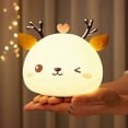 thumbnail image 1 of Baby Night Light,Rechargeable Led Child Night Light,Bedside Lamp,Adult Girl Boy 7 Colors Portable Silicone Night Light,Multicolor Deer Lamp with Touch, 1 of 5