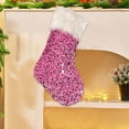 thumbnail image 4 of Luoshdecor Christmas Glitter Stocking,17 in Sequins Soft Velvet White Cuff Christmas Stockings for Family Holiday and Xmas Tree Fireplace, 4 of 6