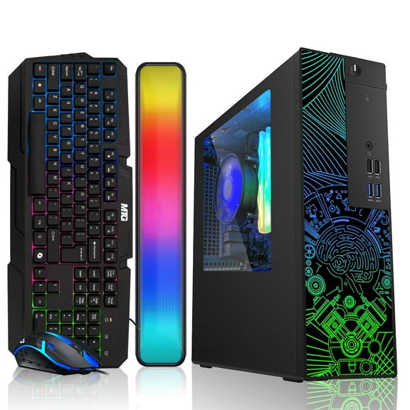 Restored TechMagnet RGB Desktop Computer PC-Intel Core i5,16GB ARGB RAM,512GB SSD,RGB Keyboard with AI-Enabled Copilot Key Mouse and RGB Soundbar Windows 11 Pro