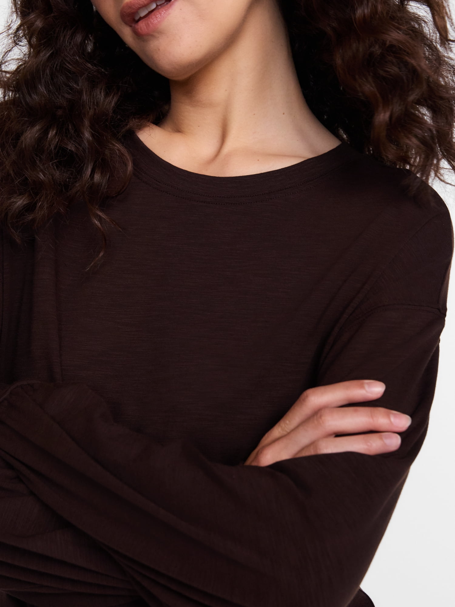 Scenario Women's Oversized Tee with Long Sleeves, Sizes XS-XXXL