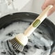thumbnail image 2 of Cepillo de limpieza ajustable con dispensador de líquido 6 Mango ajustable y cabezal de fregado PET recargable Dispensador de jabón suave Ideal para la cocina y los utensilios de cocina, 2 of 4