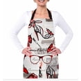 thumbnail image 2 of Yehwow Watercolor Red Lipstick Perfumes High Heels Bib Apron For Kitchen BBQ Gardening With Adjustable Neck Strap 27x31 Inch, 2 of 4