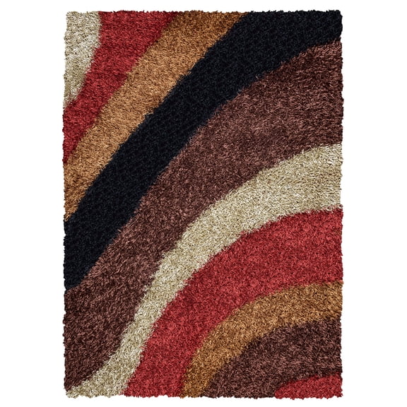 Kempton 6' x 9' Stripe Multi/Ivory Tufted Area Rug