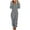 Grey, variant on Women's Long Sleeve Zipper Hooded Jumpsuit Pajamas - Autumn Winter Solid Color Home Wear with Elastic Fit and Size Options