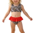 thumbnail image 1 of JTieacloth Summer Toddler Girls Leopard Printed Ruffles Two Piece Swimwear Swimsuit Bikini,Sizes 4-5 Years, 1 of 5