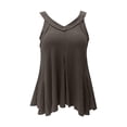 thumbnail image 4 of Yigetop Women's Tees and Tanks Womens Tank Tops 2026 Spring Summer Vacation Outfits Basic Tee Loose Fit Summer Tops for Women Grey L, 4 of 6