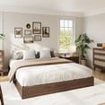 thumbnail image 2 of Kicctian Full Size Wood Platform Bed Frame with Sturdy Wood Slat Support, No Box Spring Needed, Headboard-Free, Easy Assembly for Bedroom,Walnut color, 2 of 8