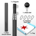 thumbnail image 2 of G128 Combo Pack: 16 Ft Telescoping Aluminum Flagpole (Black) & Chicago City Flag 3x5 Ft, ToughWeave Series Embroidered 300D Polyester | Pole with Flag Included, 2 of 9