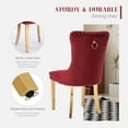 thumbnail image 5 of JESTOP Velvet Dining Chairs Set of 4, Tall Back Side Chair, Modern Upholstered Side Chair with Button Back Ring, Gold Plated Stainless Steel Legs (Red), 5 of 7