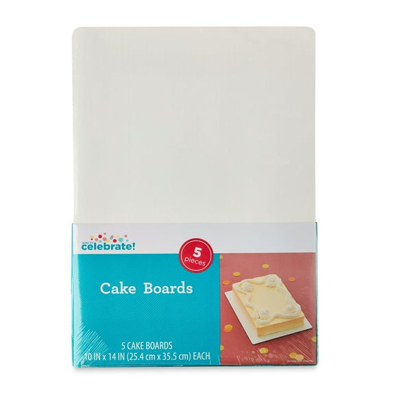 10" x 14" White Paper Cake Boards, 5 Count, by Way To Celebrate