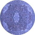 thumbnail image 1 of Ahgly Company Indoor Round Medallion Blue Traditional Area Rugs, 3' Round, 1 of 4