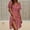 Red, variant on Blmnix Floral Dress Dresses for Women Fit & Flare A Line Dresses Dress Mid-Length V-Neck Short Sleeve Summer Dresses for Women,M