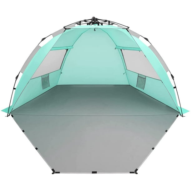 Oileus Beach Tent XLarge 4 Person Tent Sun Shelter, Pop Up Tents for Beach with Carry Bag