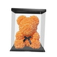 thumbnail image 4 of Oso de rosas con caja, adorable oso de flores preservadas, regalo artificial para bodas y fiestas. Naranja, 4 of 9