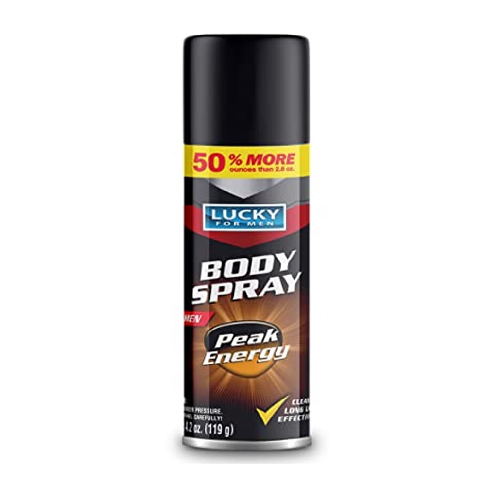 Lucky Super Soft Men's Body Spray, Peak Energy, 5 Oz