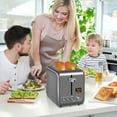 thumbnail image 2 of Toaster 2 Slice,Stainless Steel,LCD Display,7 Bread Shade Settings,1.4" Wide Slots,4-in-1 Functions,Removable Crumb Tray,900W,Dark silver, 2 of 5
