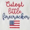 thumbnail image 3 of felwors Baby Girl Independence Day Outfit My First 4th of July Onesie Romper Ribbed Knit Jumpsuit with Headband,White,3-6 Months, 3 of 3
