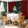 thumbnail image 2 of 2 Panels Outdoor Curtains for Patio Waterproof 54"x95" Vintage Dark Red Weatherproof Privacy Outsides Curtains, Farmhouse Retro Solid Color Linen Texture Grommet Thermal Drapes for Cabana Porch, 2 of 8