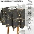thumbnail image 6 of Golden Celestial Table Cloth, Magical Galaxy with Ornate Moon Phases Boho Tarot Round Tablecloth for Home Kitchen Dining Party Patio Indoor Outdoor 60x60nch, 6 of 6