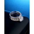 thumbnail image 3 of Wedding Ring Set 2.1 Carats Round Cut Cubic Zirconia Sterling Silver Bridal Sets for Women, 3 of 7