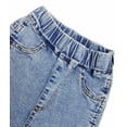 thumbnail image 4 of KIDSCOOL SPACE Girl Jeans,Raw Edge Ankle Hem Bowknot Decor Denim Pants,Blue,9-10 Years, 4 of 8