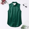 thumbnail image 5 of WERYOUNG Women's Blouses Sleeveless Summer Button Down Collared Shirts For Business Casual Wear Lightweight Breathable Blouse Comfortable Tops L, 5 of 5