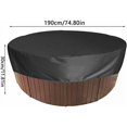 thumbnail image 4 of Housse Ronde pour spa, Housse de spa Résistante aux UV et Imperméable, Housse Ronde pour Baignoire, Piscine, Bac à Sable, 190x30 cm, 4 of 5