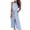 Blue, variant on Women's Sleeveless Striped Jumpsuit, Figure Flattering One Piece Romper with Tie Waist, Wide Leg Casual Jumpsuit Outfit for Club, Date Night, Summer and Casual Wear-Blue