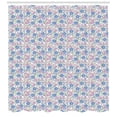 thumbnail image 3 of Floral Shower Curtain, Spring Season Inspired Vintage Floral Pattern with Blue and Purple Shades Petals, Fabric Bathroom Set with Hooks, 69W X 75L Inches Long, Multicolor, by Ambesonne, 3 of 3