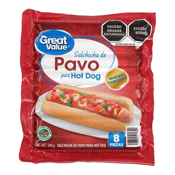 Salchicha de pavo Great Value hot dog 500 g