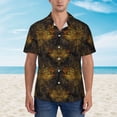 thumbnail image 2 of Fotbe Gold Dragonfly Mandala Camisa Hawaiana para Hombre Unisex – Camisa Casual de Verano con Botones de Manga Corta de Algodón y Lino,X-Large, 2 of 7