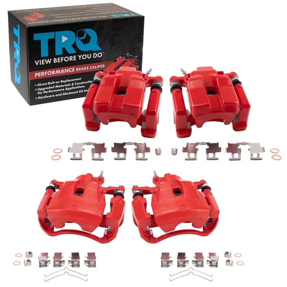 TRQ Front and Rear Brake Caliper Set Coated Brackets Fits 2012 Toyota Avalon
