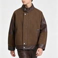 thumbnail image 7 of MexChoioe Boys and Girls Stand Collar Patchwork Jacket Long Sleeve Button Zipper Closure Outerwear Fall Winter Soft Stylish Daily Outdoor Coat for Kids, 7 of 7