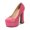 pink, variant on Women's Chunky High Heels Round Toe Pumps 14cm Heel 4cm Platform WZ