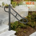 thumbnail image 5 of KFFKFF Outdoor Handrail for 1-3 Steps, 40.5" L x 35.4" H, U-Shaped Metal Stair Rails, Carbon Steel Floor Mount, Includes 2 Crossbars with Anti-Skid Feature for Garage, 5 of 9