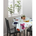 thumbnail image 4 of Cute Butterfly Dragonfly Suqare Tablecloth - 60 x 60 Inch, Farmhouse Botanical Floral Blue Waterproof & StainResistant Tablecloth, Washable Oil-proof Table Cover for Dining/Party/Wedding/Buffet, 4 of 9
