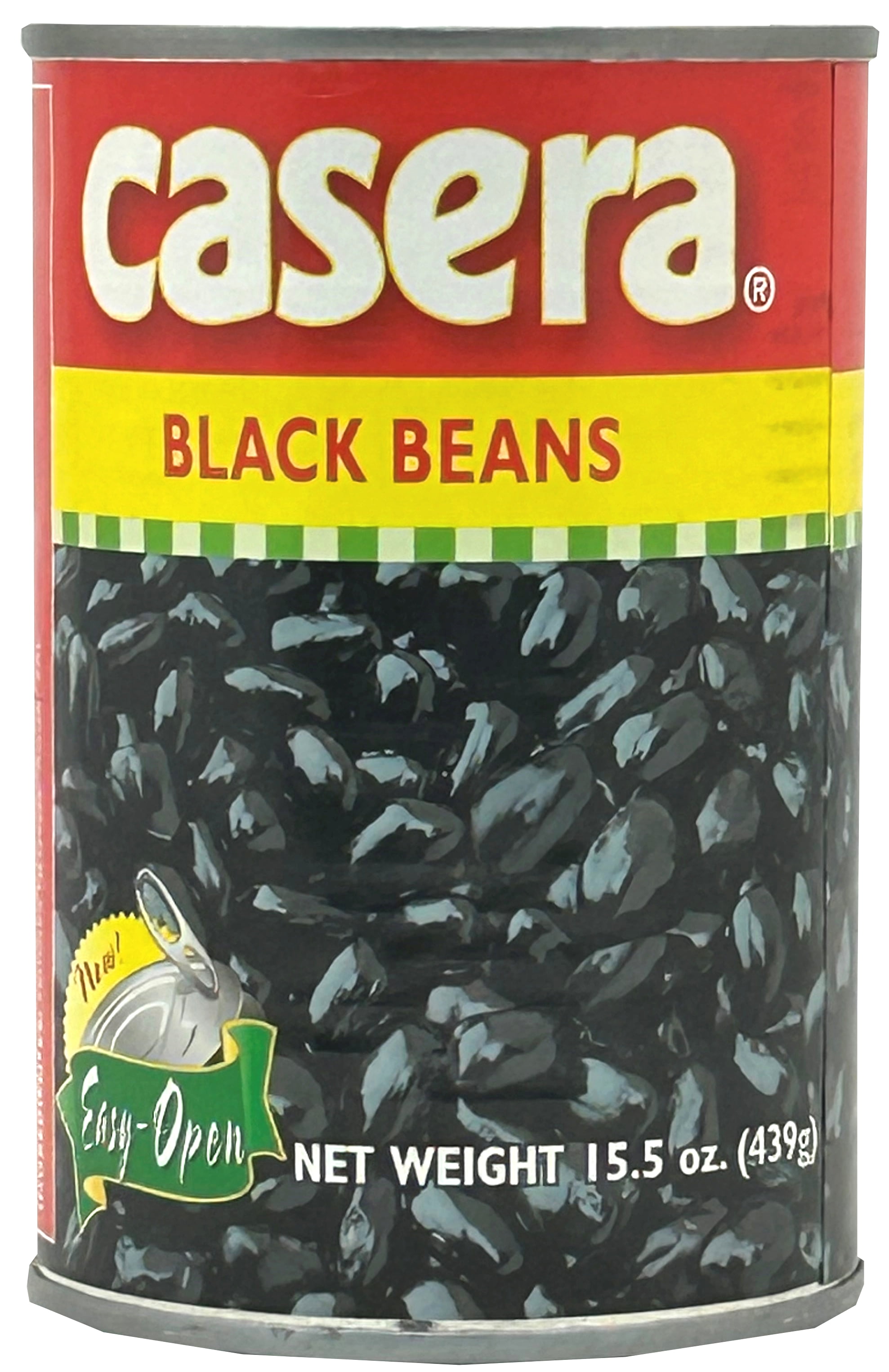 Casera Black Beans in Tomato Broth, 15.5oz, Easy Open, Habichuelas