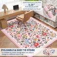 thumbnail image 6 of Hasoo 8' x 10' Washable Indoor Bedroom Carpet Modern Farmhouse Floral Area Rug for Living Room Dining Room, Pink, 6 of 6