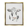 thumbnail image 3 of Stupell Industries Dairy Cow Farm Animal Sketch Style Drawing Drawing Print Metallic Gold Floating Framed Canvas Print Wall Art, Design by Valerie Wieners, 3 of 5