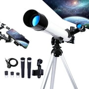LAKWAR Astronomical Telescope for Kids and Astronomy Beginners, 600mm/50mm Good Partner to View Landscape and Planet, with Tripod, Phone Adapter, Shutter Remote, White