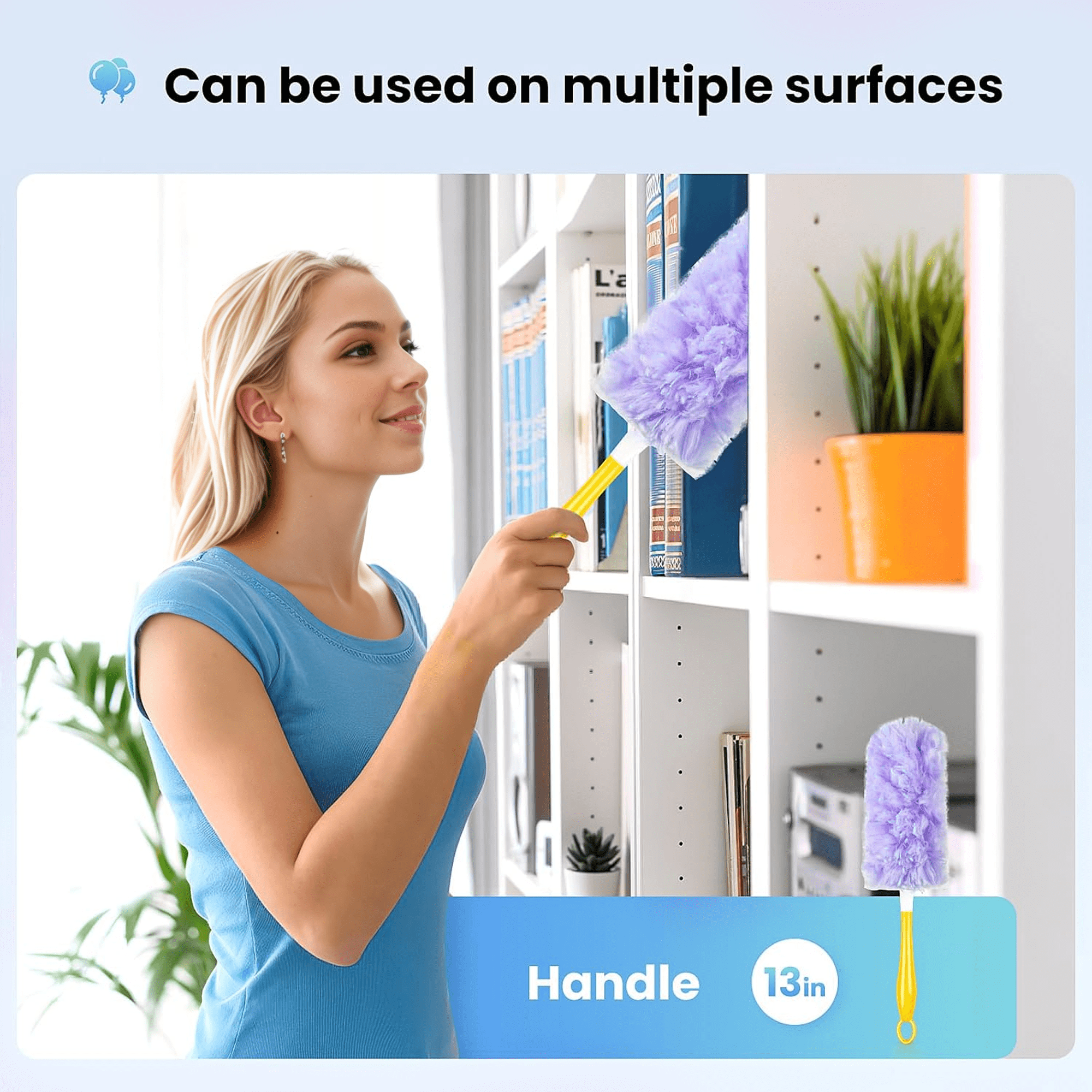 Heavy Duty Duster Refills for SwifferDuster, 30 pcs with Handle & Extendable Handle*1 , Multisurface 360° Dusters with 4X Microfibers(Purple) Heavy Duty Duster Refills for SwifferDuster, 30 pcs with Handle & Extendable Handle*1 , Multisurface 360° Dusters with 4X Microfibers(Purple) - Image 2