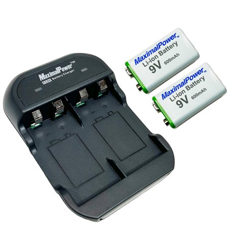 MaximalPower Two 9V Replacement Batteries and Dual Port Charger for 9V li-ion Rechargebale Batteries price history on PriceWatchPro