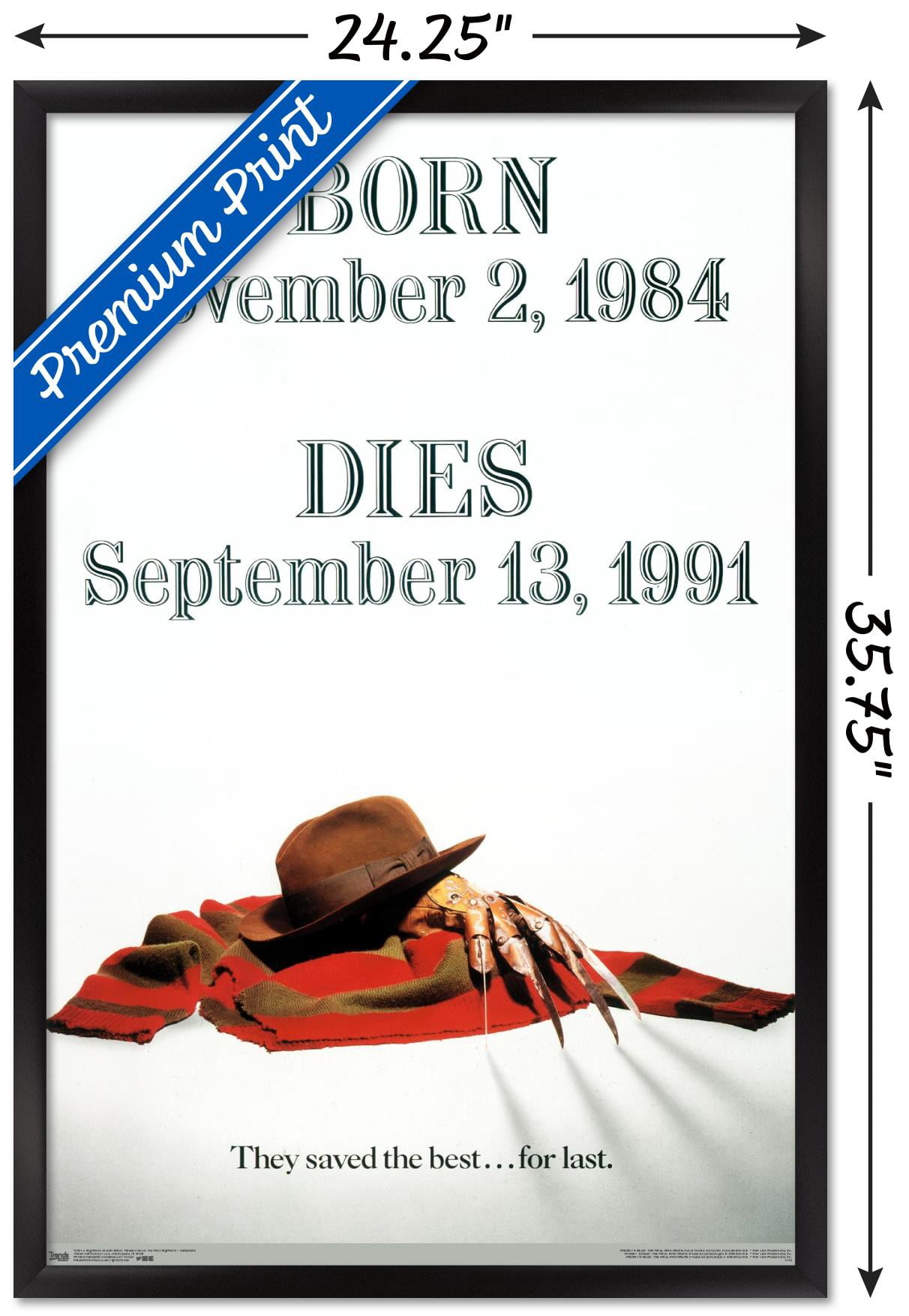 Nightmare On Elm St: Freddy's Dead: - Tombstone Wall Poster, 22.375" x 34", Framed