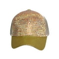 thumbnail image 2 of Top Headwear Fashion Rhinestone Glitter High Bun Ponytail Baseball Cap - Gold, 2 of 4