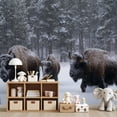 thumbnail image 7 of Wallpaper Bison Herd Snow Peel and Stick Wall Murals 69"H x 96"W Removable PVC Wall Paper Self-Adhesive Wall Paintings Art Decor for Bedroom Living Room, 7 of 7