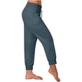 thumbnail image 2 of CKpwisy Women's Sweatpants High Waisted Cropped Jogger Loose Fit Running Pants 2025 New Soft Comfy Trousers Lounge Drawstring Waist with Side Pockets, 2 of 7