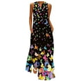 thumbnail image 2 of SMihono Robe Maxi Bohème d'Été pour Femmes Grande Taille Robe d'Été Sans Manches Col en V Robe de Plage Longue Robe de Plage, 2 of 5