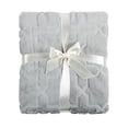thumbnail image 4 of Home Soft Things Geo Tatami Faux Fur & Pillow Cover Set - Silver - 50" x 60", 4 of 8