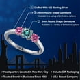thumbnail image 2 of Gem Stone King 925 Sterling Silver Blue Moissanite and Pink Moissanite Engagement Ring for Women | 0.96 Cttw | Round 5MM | Gemstone Birthstone | Size 5, 2 of 6